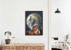 Broderie Diamant <br> Loup Et Femme 7 Broderie Diamant <br> Loup Et Femme -Atelier Broderie Diamant broderie diamant loup et femme decor atelier broderie diamant