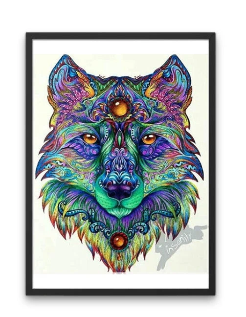 Broderie Diamant <br> Loup Mandala 4 Broderie Diamant <br> Loup Mandala – Image 2
