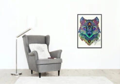 Broderie Diamant <br> Loup Mandala 7 Broderie Diamant <br> Loup Mandala -Atelier Broderie Diamant broderie diamant loup mandala decor atelier broderie diamant