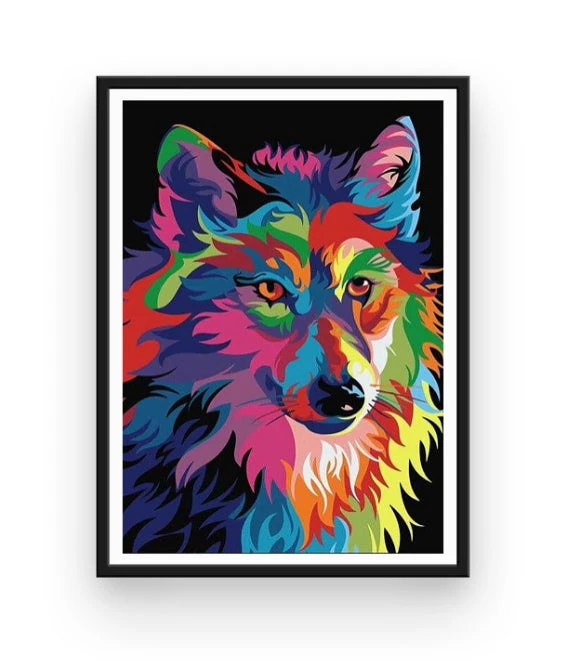 Broderie Diamant <br> Loup Pop Art 4 Broderie Diamant <br> Loup Pop Art – Image 2