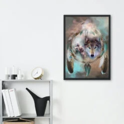 Broderie Diamant <br> Loup Totem 7 Broderie Diamant <br> Loup Totem -Atelier Broderie Diamant broderie diamant loup totem decor atelier broderie diamant