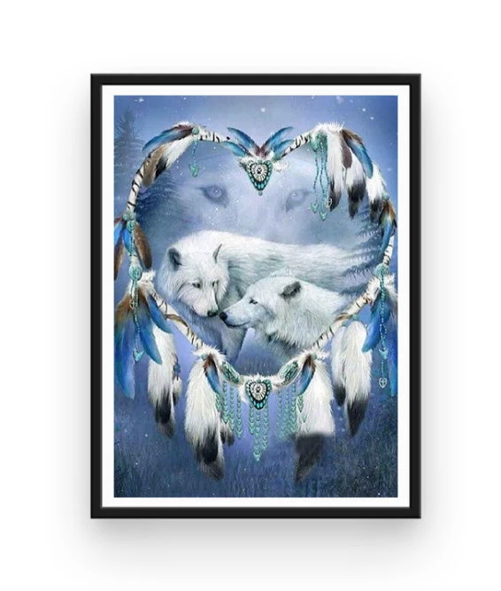 Broderie Diamant <br> Loups Amoureux 4 Broderie Diamant <br> Loups Amoureux – Image 2