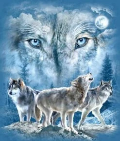 Broderie Diamant <br> Loups En Meute