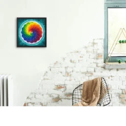 Broderie Diamant <br> Mandala Arc-en-ciel -Atelier Broderie Diamant broderie diamant mandala arc en ciel decor atelier broderie diamant