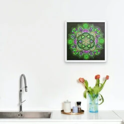 Broderie Diamant <br> Mandala Fluorescent 7 Broderie Diamant <br> Mandala Fluorescent -Atelier Broderie Diamant broderie diamant mandala fluorescent decor atelier broderie diamant