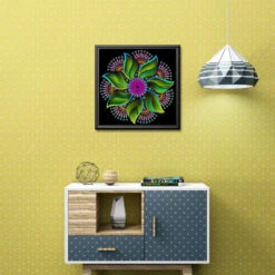 Broderie Diamant <br> Mandala Rosace Végétale -Atelier Broderie Diamant broderie diamant mandala rosace vegetale decor atelier broderie diamant