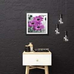 Broderie Diamant Marguerite Violette -Atelier Broderie Diamant broderie diamant marguerite violette decor atelier broderie diamant