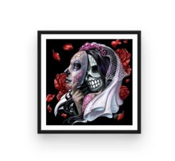 Broderie Diamant <br> Mariage Calavera -Atelier Broderie Diamant broderie diamant mariage calavera cadre atelier broderie diamant