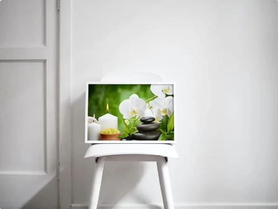 Broderie Diamant <br> Orchidées Blanches Et Bougie 5 Broderie Diamant <br> Orchidées Blanches Et Bougie – Image 3