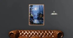 Broderie Diamant <br> Paysage Clair De Lune -Atelier Broderie Diamant broderie diamant paysage clair de lune decor atelier broderie diamant