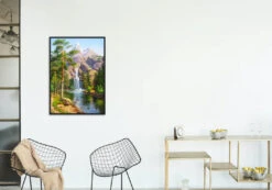 Broderie Diamant <br> Paysage Et Cascade -Atelier Broderie Diamant broderie diamant paysage et cascade decor atelier broderie diamant