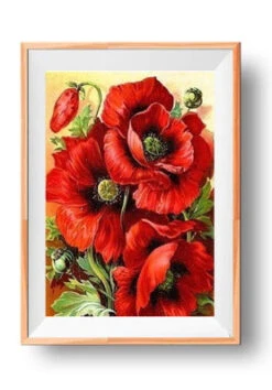 Atelier Broderie Diamant -Atelier Broderie Diamant broderie diamant peinture coquelicots cadre atelier broderie diamant