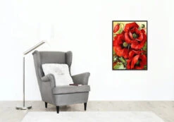 Broderie Diamant <br> Peinture Coquelicots -Atelier Broderie Diamant broderie diamant peinture coquelicots decor atelier broderie diamant