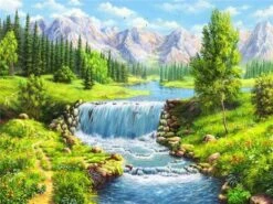 Broderie Diamant <br> Petite Cascade D'Eau