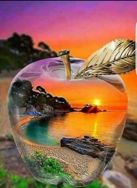 Broderie Diamant <br> Pomme Paradisiaque