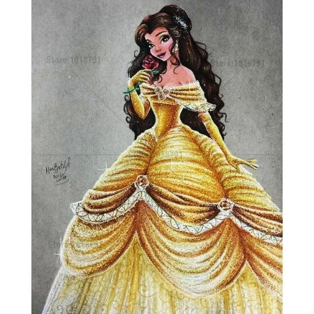 Broderie Diamant <br> Princesse Belle Et Sa Chevelure 3 Broderie Diamant <br> Princesse Belle Et Sa Chevelure