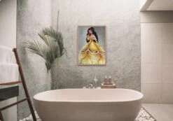 Broderie Diamant <br> Princesse Belle Et Sa Chevelure 7 Broderie Diamant <br> Princesse Belle Et Sa Chevelure -Atelier Broderie Diamant broderie diamant princesse belle et sa chevelure decor atelier broderie diamant