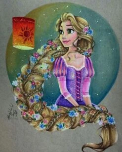 Broderie Diamant <br> Raiponce Et Sa Tresse Colorée