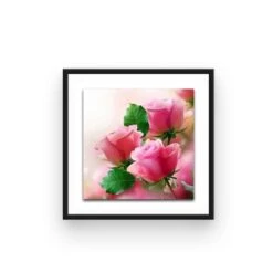 Broderie Diamant Roses "Rose Bonbon" -Atelier Broderie Diamant broderie diamant rose rose bonbon cadre atelier broderie diamant