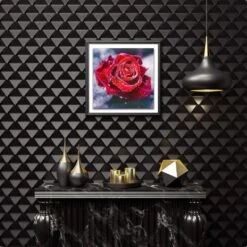 Broderie Diamant Rose Rouge 7 Broderie Diamant Rose Rouge -Atelier Broderie Diamant broderie diamant rose rouge decor atelier broderie diamant