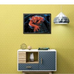 Broderie Diamant <br> Spider-Man Grimpe Un Immeuble -Atelier Broderie Diamant broderie diamant spiderman grimpe decor atelier broderie diamant