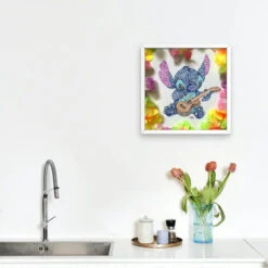 Broderie Diamant <br> Stitch Et Sa Guitare -Atelier Broderie Diamant broderie diamant stitch et sa guitare decor atelier broderie diamant