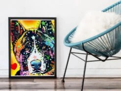 Broderie Diamant <br> Akita Inu Coloré -Atelier Broderie Diamant broderie diamant akita inu colore decor atelier broderie diamant