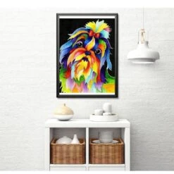 Broderie Diamant <br> Shih Tzu Coloré 7 Broderie Diamant <br> Shih Tzu Coloré -Atelier Broderie Diamant broderie diamant shih tzu colore decor atelier broderie diamant